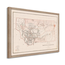 Cargar imagen en el visor de la galería, Digitally Restored and Enhanced 1879 Montana Map Poster - Framed Vintage Montana Poster - History Map of Montana Wall Art - Restored Montana State Map Territory from Official Records