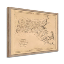 Cargar imagen en el visor de la galería, Digitally Restored and Enhanced 1796 Massachusetts State Map Print - Framed Vintage Map of Massachusetts Poster - Old Massachusetts Wall Art - Restored Map of Massachusetts State