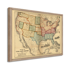 Cargar imagen en el visor de la galería, Digitally Restored and Enhanced 1861 Military Map of The United States - Framed Vintage United States Map - Restored USA Map Poster - Old Military Map of United States & Territories