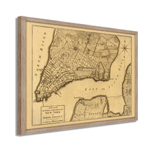 Load image into Gallery viewer, Digitally Restored and Enhanced 1776 New York City Map Print - Framed Vintage New York Map - Old Wall Map of New York City - Plan of the City and Environs of New York Wall Art Poster