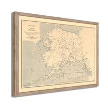Load image into Gallery viewer, 1909 Alaska Map Poster - Framed Vintage Alaska Map - History Map of Alaska - Alaska Wall Map Showing Aleutian Islands Wall Art Poster Print
