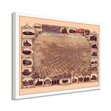 Load image into Gallery viewer, Digitally Restored and Enhanced 1901 San Jose California Map - Framed Vintage San Jose Wall Art - Old San Jose Poster - History Map of San Jose CA - Bird's Eye View of San Jose CA Map