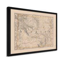 Load image into Gallery viewer, Digitally Restored and Enhanced 1891 Wyoming Map Poster - Framed Vintage Wyoming Map - Restored Wyoming State Map Print - History Map of Wyoming Poster - Old Wyoming Wall Art