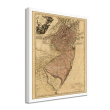 Cargar imagen en el visor de la galería, Digitally Restored and Enhanced 1777 New Jersey Map - Framed Vintage Map of New Jersey - Historic NJ Map - Old Province of New Jersey Wall Map Divided Into East & West Wall Art Poster