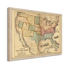 Cargar imagen en el visor de la galería, Digitally Restored and Enhanced 1861 Military Map of The United States - Framed Vintage United States Map - Restored USA Map Poster - Old Military Map of United States & Territories