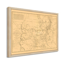 Load image into Gallery viewer, Digitally Restored and Enhanced 1867 New Mexico State Map - Framed Vintage New Mexico Map Poster - Old New Mexico Wall Map - Territory & Military Department of New Mexico Wall Art