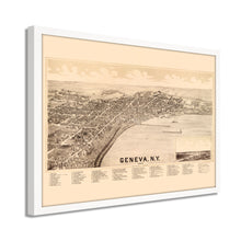 Cargar imagen en el visor de la galería, Digitally Restored and Enhanced 1893 Map of Geneva New York - Framed Vintage New York Map Poster - Old City of Geneva Map History