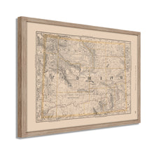 Load image into Gallery viewer, Digitally Restored and Enhanced 1891 Wyoming Map Poster - Framed Vintage Wyoming Map - Restored Wyoming State Map Print - History Map of Wyoming Poster - Old Wyoming Wall Art