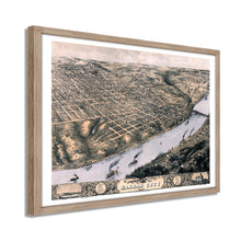 Load image into Gallery viewer, Digitally Restored and Enhanced 1869 Kansas City Map - Framed Vintage Kansas City Wall Art - History Map of Kansas City Missouri