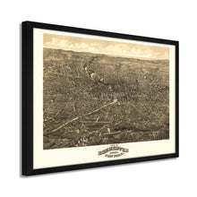 Cargar imagen en el visor de la galería, Digitally Restored and Enhanced 1880 Rochester Map - Framed Vintage New York Poster - History Map of Rochester NY Wall Art - Old New York Map - Bird's Eye View of Rochester NY Map