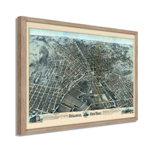 Load image into Gallery viewer, Digitally Restored and Enhanced 1874 Map of Syracuse New York - Framed Vintage Syracuse NY Map - Old Syracuse Wall Art - Bird's Eye View of Syracuse New York Map History