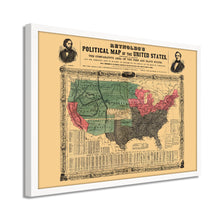 Load image into Gallery viewer, Digitally Restored and Enhanced 1856 United States Map Poster - Framed Vintage Map of USA - Old USA Map Poster - United States Wall Map - Political Map of United States Wall Art