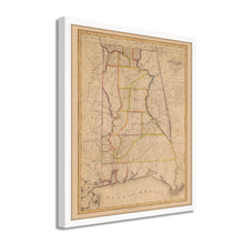 Load image into Gallery viewer, Digitally Restored and Enhanced 1819 Alabama Map - Framed Vintage Alabama Map - History Map of Alabama Poster - Old Alabama Wall Art