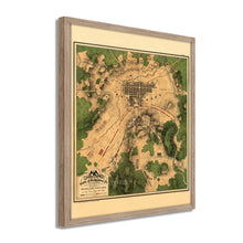 Cargar imagen en el visor de la galería, Digitally Restored and Enhanced 1863 Gettysburg Map Poster - Framed Vintage Gettysburg Battlefield Map Wall Art - History Map of The Battle of Gettysburg Pennsylvania