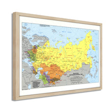 Load image into Gallery viewer, Digitally Restored and Enhanced 1983 Soviet Union Map - Framed Vintage Soviet Union Wall Art - Old Map of USSR Poster - Soviet Union History Map - Historic Soviet Union Poster