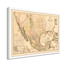 Cargar imagen en el visor de la galería, Digitally Restored and Enhanced 1847 Mexico Map Poster - Framed Vintage Mexico Wall Art - History Map of Mexico Poster - Old Mapa de Mexico - Mapa de los Estados Unidos de Mejico