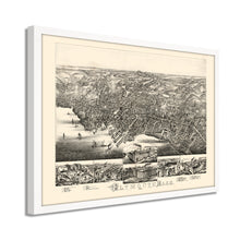 Cargar imagen en el visor de la galería, Digitally Restored and Enhanced 1882 Plymouth MA Map - Framed Vintage Plymouth Massachusetts Poster - History Map of Massachusetts