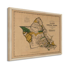 Load image into Gallery viewer, Digitally Restored and Enhanced 1881 Oahu Hawaiian Islands Map - Framed Vintage Oahu Wall Art - Old Hawaiian Map Poster - Restored Map of Oahu Poster - Historic Oahu Hawaii Map