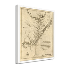 Load image into Gallery viewer, Digitally Restored and Enhanced 1781 Cape Fear River Map - Framed Vintage Map of North Carolina Poster - Old North Carolina Wall Art - Restored Cape Fear River NC Map Poster