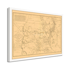 Load image into Gallery viewer, Digitally Restored and Enhanced 1867 New Mexico State Map - Framed Vintage New Mexico Map Poster - Old New Mexico Wall Map - Territory & Military Department of New Mexico Wall Art