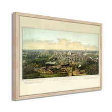 Cargar imagen en el visor de la galería, Digitally Restored and Enhanced 1867 Columbus Ohio Map - Framed Vintage Columbus Map Print - History Map of Columbus Ohio Wall Art - View of Columbus OH Map from Capitol University