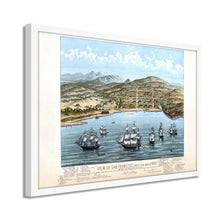 Cargar imagen en el visor de la galería, Digitally Restored and Enhanced 1884 San Francisco Map Print - Framed Vintage San Francisco Wall Art - Map of San Francisco Poster Formerly Yerba Buena - San Francisco Framed Wall Art