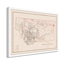 Cargar imagen en el visor de la galería, Digitally Restored and Enhanced 1879 Montana Map Poster - Framed Vintage Montana Poster - History Map of Montana Wall Art - Restored Montana State Map Territory from Official Records