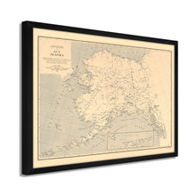 Load image into Gallery viewer, 1909 Alaska Map Poster - Framed Vintage Alaska Map - History Map of Alaska - Alaska Wall Map Showing Aleutian Islands Wall Art Poster Print
