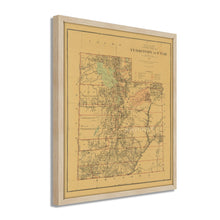 Cargar imagen en el visor de la galería, Digitally Restored and Enhanced 1879 Utah Map Poster - Framed Vintage Utah Wall Map - Old Map of Utah Poster - Restored Utah Wall Art - Historic Utah State Map - Territory of Utah Map