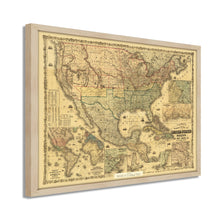 Load image into Gallery viewer, Digitally Restored and Enhanced 1862 United States Map Poster - Framed Vintage Map of United States Wall Art - Colton's Railroad & Military Map of the United States Mexico West Indies