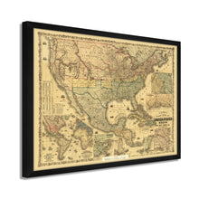 Load image into Gallery viewer, Digitally Restored and Enhanced 1862 United States Map Poster - Framed Vintage Map of United States Wall Art - Colton's Railroad & Military Map of the United States Mexico West Indies