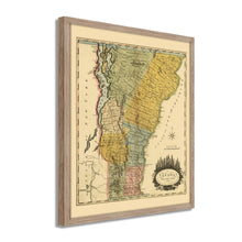 Cargar imagen en el visor de la galería, Digitally Restored and Enhanced 1814 Vermont Map Poster - Framed Vintage State of Vermont Wall Art - History Map of Vermont Poster - Restored Vermont State Map from Actual Survey