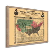 Load image into Gallery viewer, Digitally Restored and Enhanced 1856 United States Map Poster - Framed Vintage Map of USA - Old USA Map Poster - United States Wall Map - Political Map of United States Wall Art
