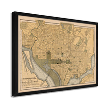 Cargar imagen en el visor de la galería, Digitally Restored and Enhanced 1897 Map of Washington DC - Framed Vintage Washington DC Map - Historic Washington DC Map Print - Restored Wall Map of Washington DC Wall Art Poster