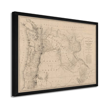 Cargar imagen en el visor de la galería, Mapa del estado de Oregón y Washington de 1859 - Mapa de Oregón vintage enmarcado - Mapa restaurado del arte de la pared del estado de Oregón y el territorio de Washington Póster