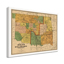 Cargar imagen en el visor de la galería, Digitally Restored and Enhanced 1892 Indian and Oklahoma Territories Map - Framed Vintage Oklahoma Map - Old Map of Oklahoma State Poster - Indian Territory Map & Oklahoma Map Poster