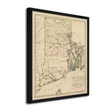 Cargar imagen en el visor de la galería, Digitally Restored and Enhanced 1797 Map of Rhode Island - Framed Vintage Rhode Island State Map - Old Rhode Island Poster - Historic RI Map - Restored Rhode Island Wall Art