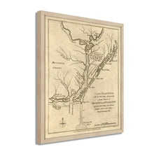 Load image into Gallery viewer, Digitally Restored and Enhanced 1781 Cape Fear River Map - Framed Vintage Map of North Carolina Poster - Old North Carolina Wall Art - Restored Cape Fear River NC Map Poster