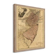 Cargar imagen en el visor de la galería, Digitally Restored and Enhanced 1777 New Jersey Map - Framed Vintage Map of New Jersey - Historic NJ Map - Old Province of New Jersey Wall Map Divided Into East & West Wall Art Poster