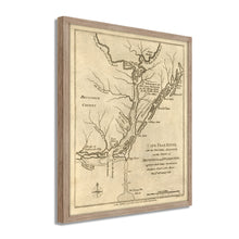 Load image into Gallery viewer, Digitally Restored and Enhanced 1781 Cape Fear River Map - Framed Vintage Map of North Carolina Poster - Old North Carolina Wall Art - Restored Cape Fear River NC Map Poster