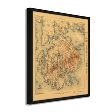 Load image into Gallery viewer, Digitally Restored and Enhanced 1922 Acadia National Park Map - Framed Vintage Map of Maine Poster - Old Map of Acadia National Park Map - Historic Maine Wall Art - Restored Maine Map