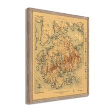 Load image into Gallery viewer, Digitally Restored and Enhanced 1922 Acadia National Park Map - Framed Vintage Map of Maine Poster - Old Map of Acadia National Park Map - Historic Maine Wall Art - Restored Maine Map