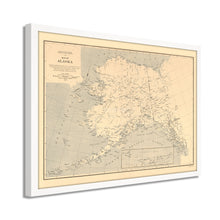 Load image into Gallery viewer, 1909 Alaska Map Poster - Framed Vintage Alaska Map - History Map of Alaska - Alaska Wall Map Showing Aleutian Islands Wall Art Poster Print