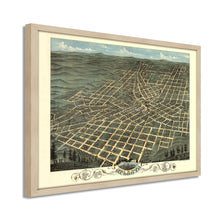 Cargar imagen en el visor de la galería, Digitally Restored and Enhanced 1871 Map of Atlanta Georgia - Framed Vintage Atlanta Poster - Atlanta Georgia Map History - Old Atlanta Wall Art - Bird's Eye View Map of Atlanta GA