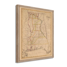 Load image into Gallery viewer, Digitally Restored and Enhanced 1819 Alabama Map - Framed Vintage Alabama Map - History Map of Alabama Poster - Old Alabama Wall Art