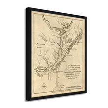 Load image into Gallery viewer, Digitally Restored and Enhanced 1781 Cape Fear River Map - Framed Vintage Map of North Carolina Poster - Old North Carolina Wall Art - Restored Cape Fear River NC Map Poster