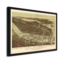 Load image into Gallery viewer, Digitally Restored and Enhanced - 1892 New York and Brooklyn Poster Map - Framed Vintage New York City Poster - Old NYC Wall Art - Restored NYC Map - New York & Brooklyn Map Wall Art