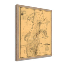 Load image into Gallery viewer, Digitally Restored and Enhanced 1863 Gettysburg Map - Framed Vintage Pennsylvania Map Print - Old Pennsylvania Wall Art - Restored Gettysburg Battlefield Map of Pennsylvania Poster