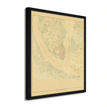 Load image into Gallery viewer, Digitally Restored and Enhanced 1780 Charleston South Carolina Map - Framed Vintage Charleston Wall Art - Old Map of Charleston SC Poster - The Investiture of Charleston Map Print