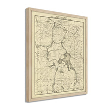Load image into Gallery viewer, Digitally Restored and Enhanced 1900 Yellowstone National Park Map - Framed Vintage Wyoming Map Poster - Old Wyoming Wall Art - Tourist Routes Map of Yellowstone National Park